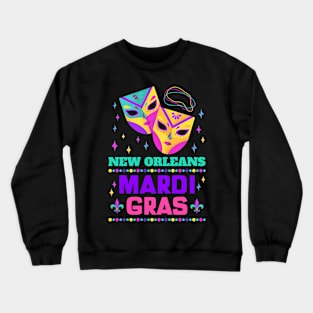 New Orleans Carnival Beads And Blings Party 2022 Mardi Gras Crewneck Sweatshirt